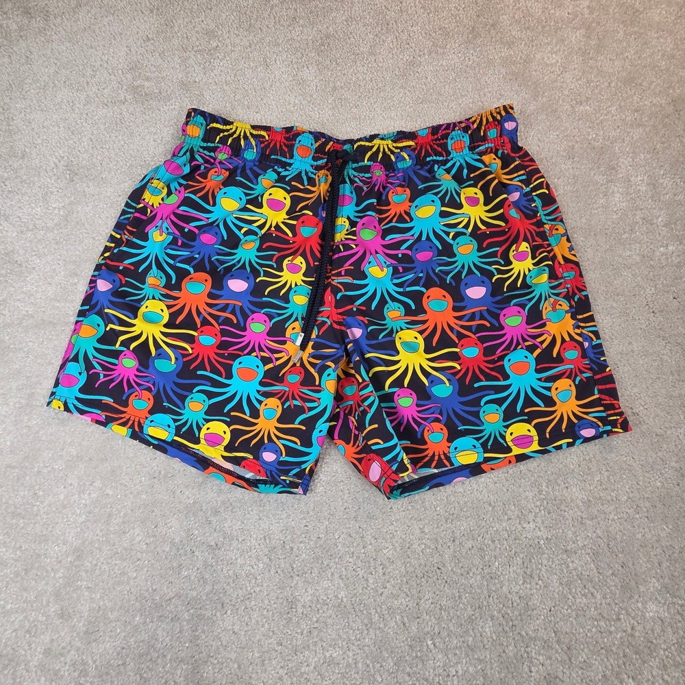 Vilebrequin Octopus Swim Trunks Mens XL Multicolor Print Mesh Lined Shorts